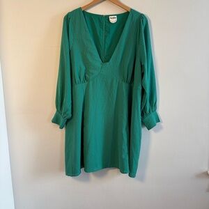 Arula Teal V-Neck Dress, Size A (14/16), Excellent Condition